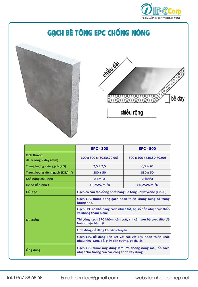 Gạch bê tông EPC chống nóng